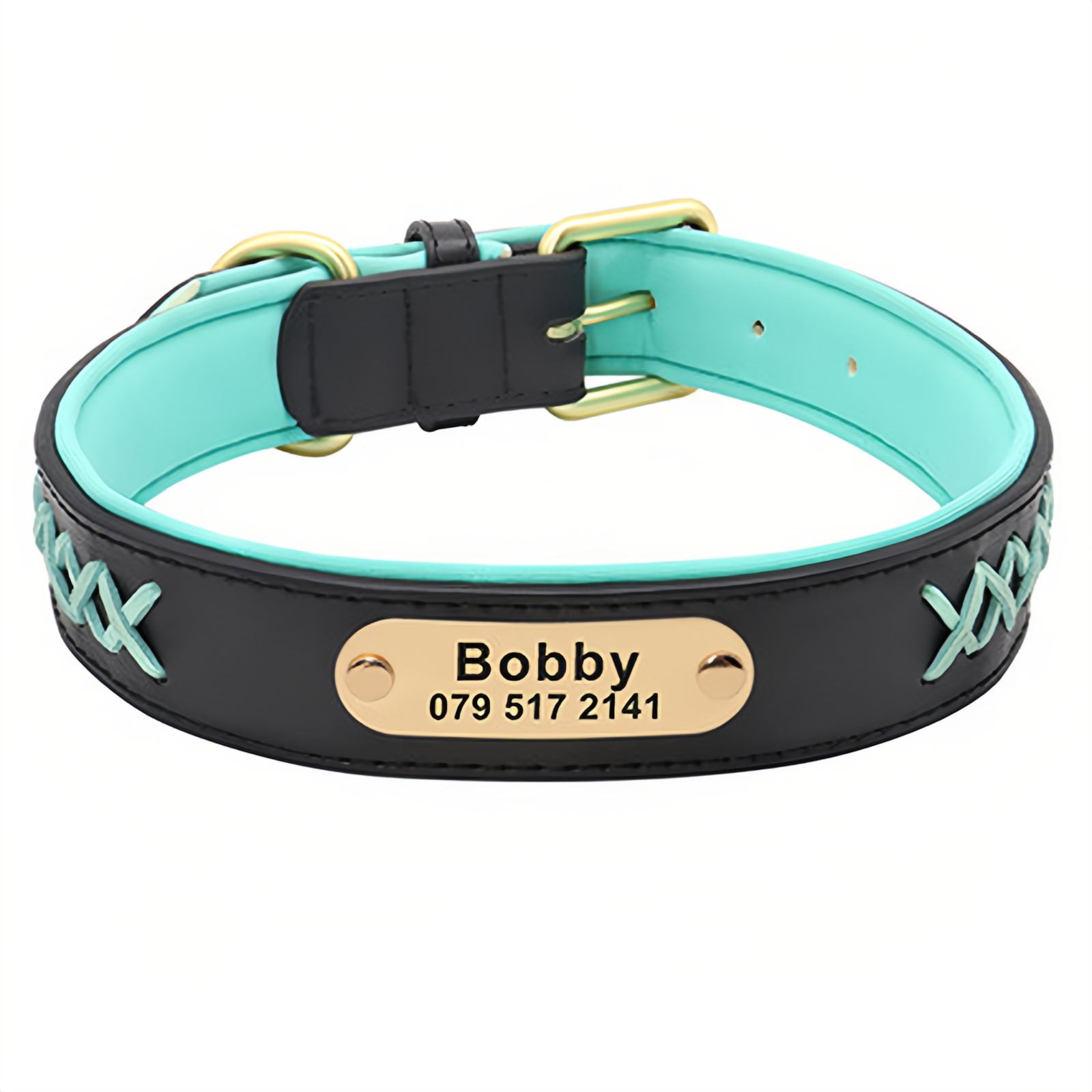 Colorblock Name Dog Collar