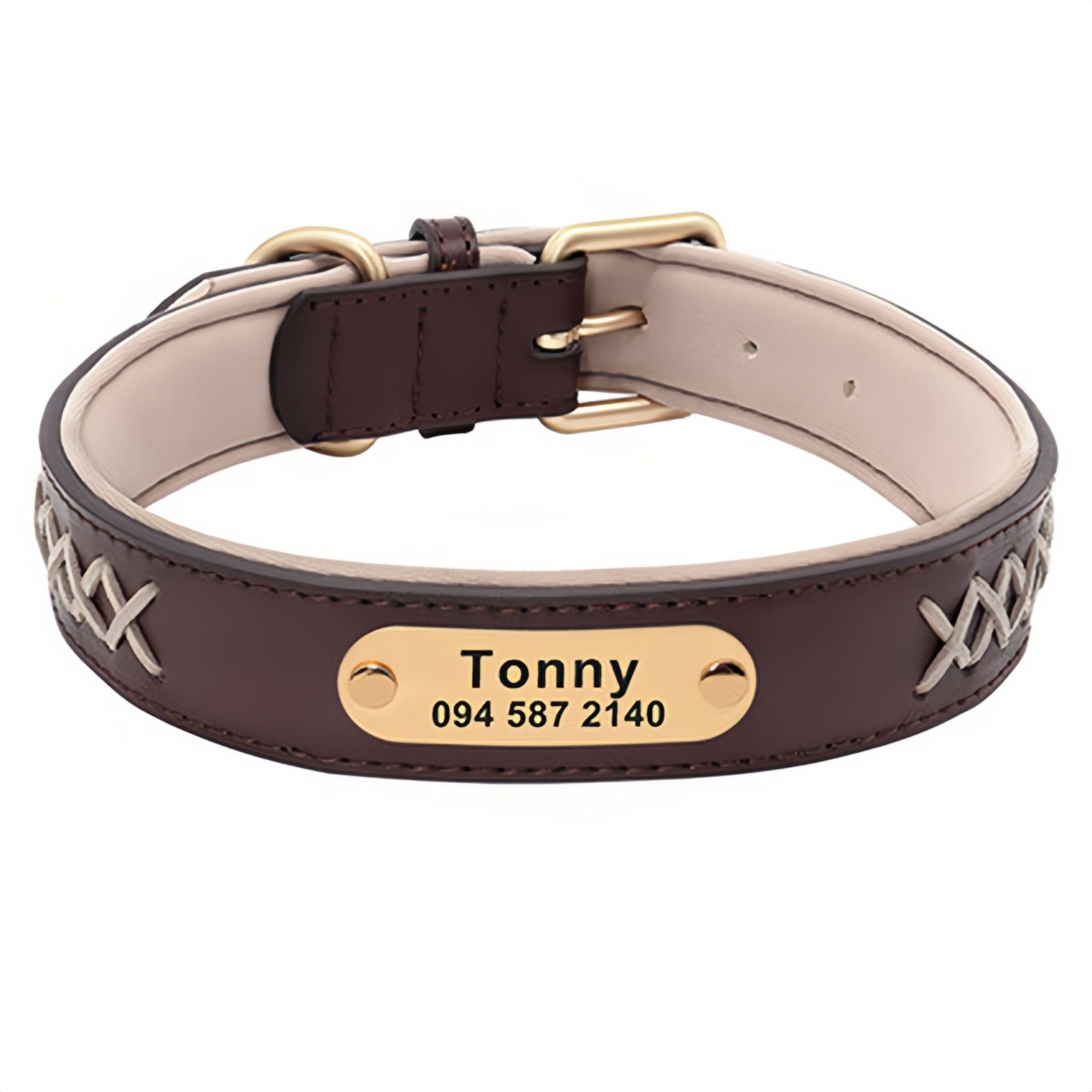 Colorblock Name Dog Collar