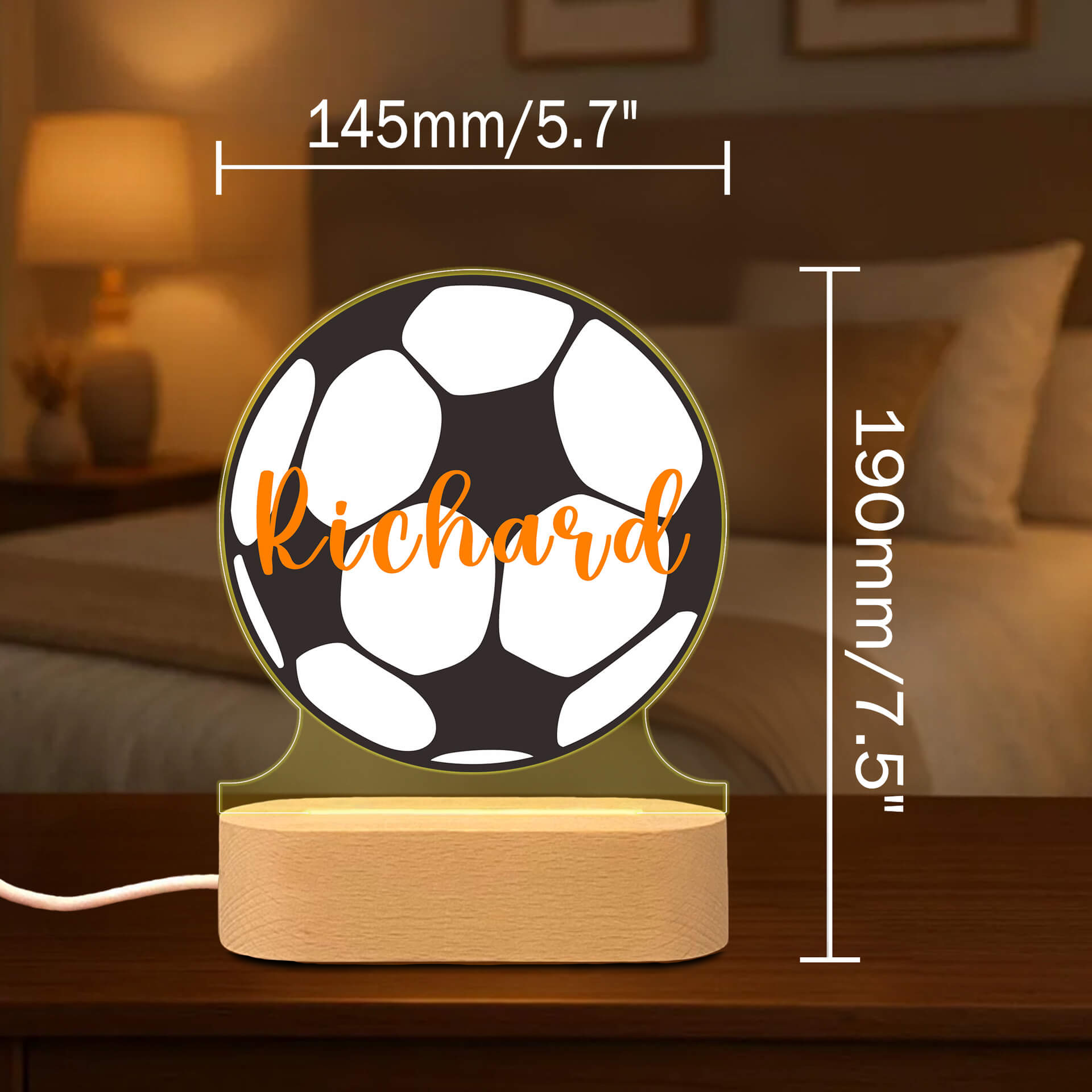 Custom Football Night Light with Name