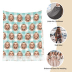 Custom Scarf Green Check Square Personalized Photo Scarf Soft Winter Scarfs