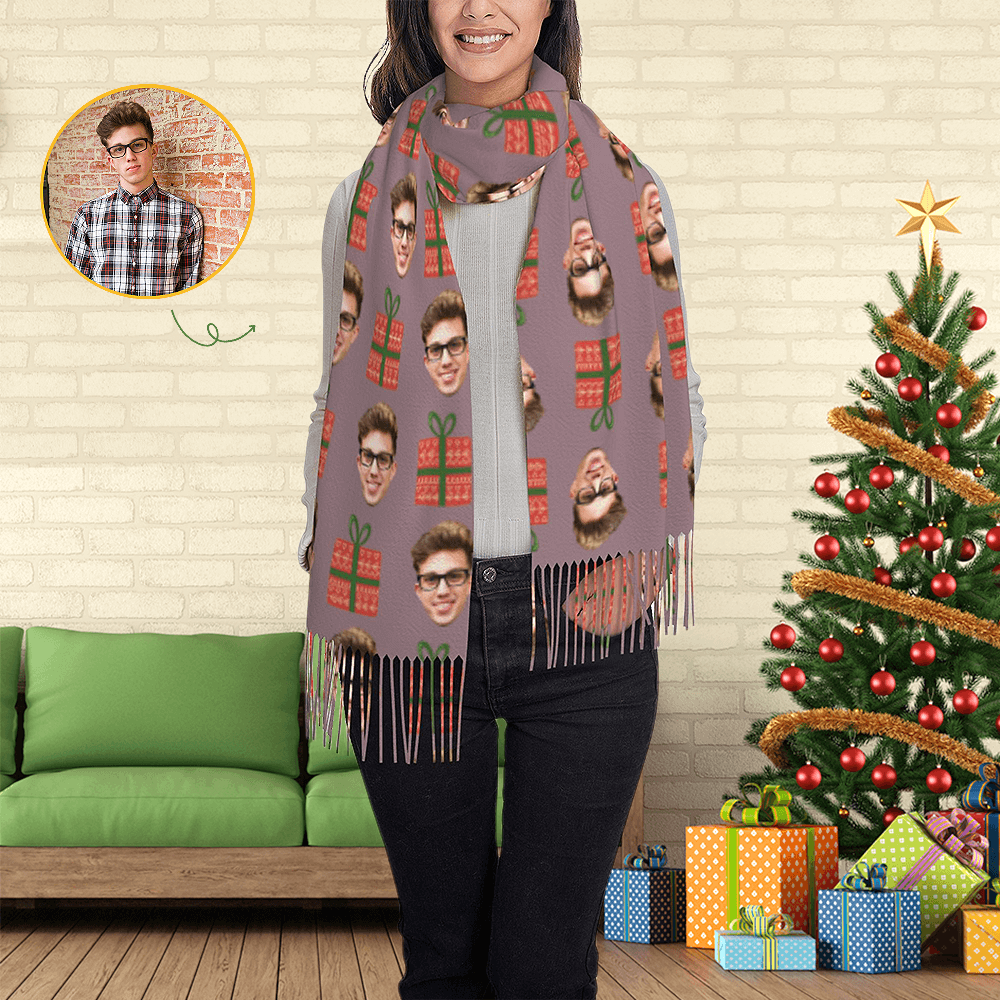 Custom Scarf Christmas Gift Personalized Photo Scarf Soft Winter Scarfs