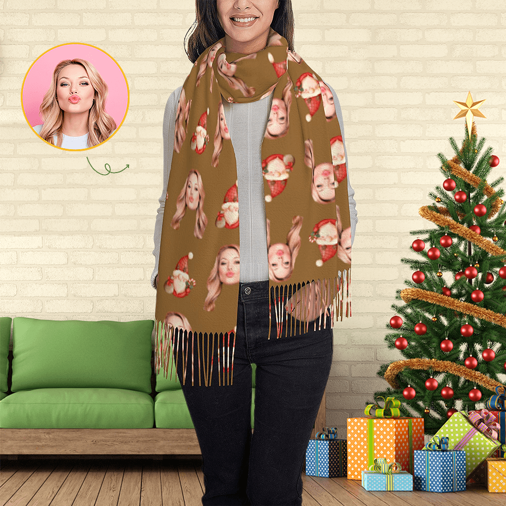 Custom Scarf Christmas gonme Personalized Photo Scarf Soft Winter Scarfs
