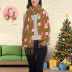 Custom Scarf Christmas gonme Personalized Photo Scarf Soft Winter Scarfs