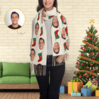 Custom Scarf Christmas stockings Personalized Photo Scarf Soft Winter Scarfs