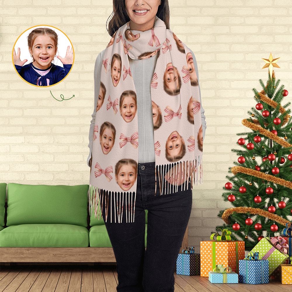 Custom Scarf Bow Tie Personalized Photo Scarf Soft Winter Scarfs