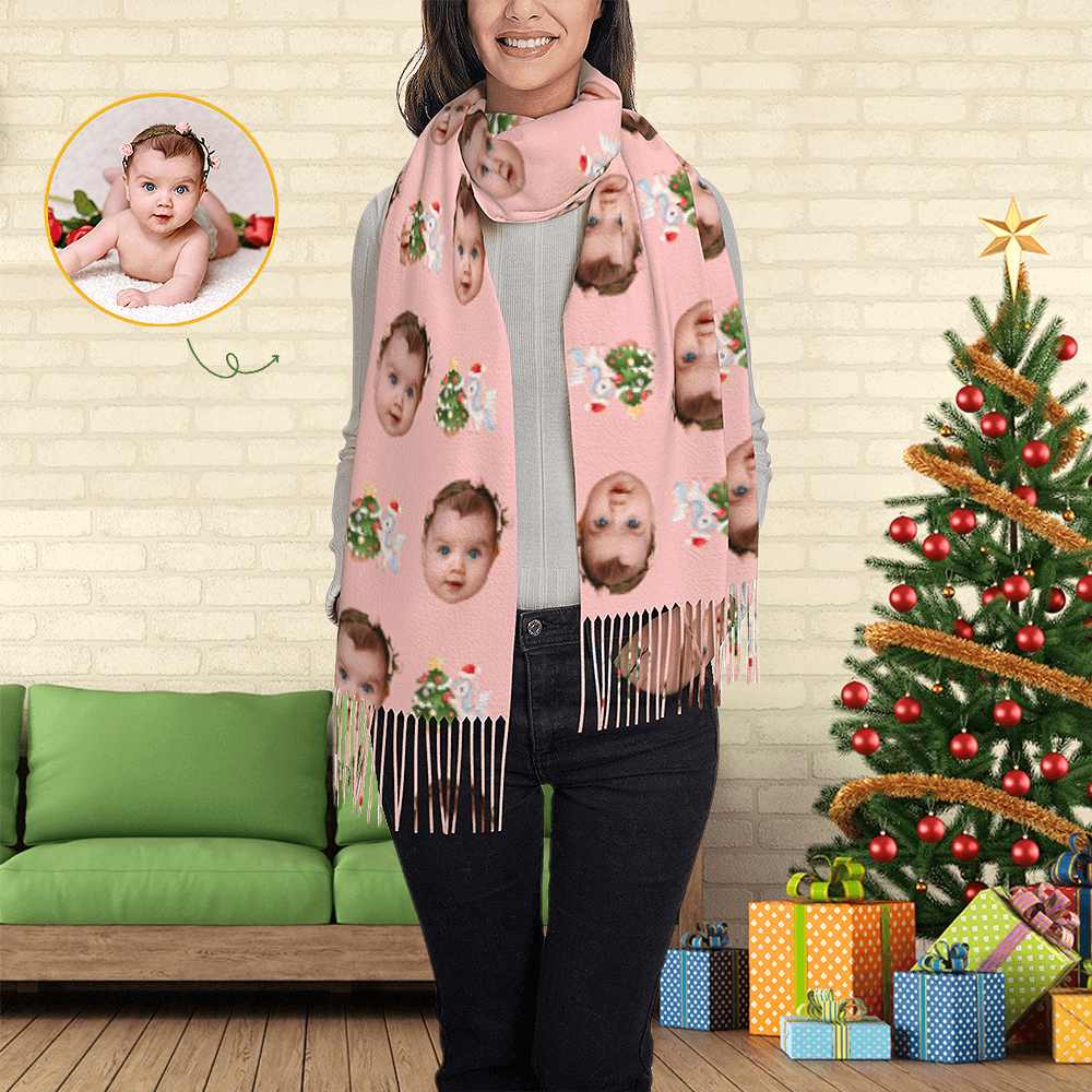 Custom Scarf Unicorn Personalized Photo Scarf Soft Winter Scarfs