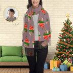 Custom Scarf Elf Hat Personalized Photo Scarf Soft Winter Scarfs