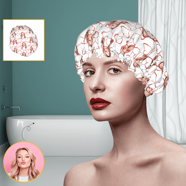 Funny shower cap pictures custom shower cap with heart