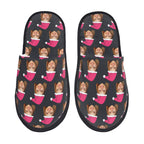 Custom Photo Slippers Santa Hat Winter Cotton Slippers for Men Women