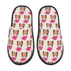 Custom Photo Slippers Santa Hat Winter Cotton Slippers for Men Women