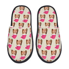 Custom Photo Slippers Santa Hat Winter Cotton Slippers for Men Women