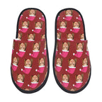 Custom Photo Slippers Santa Hat Winter Cotton Slippers for Men Women