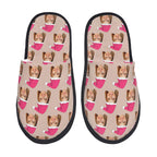 Custom Photo Slippers Santa Hat Winter Cotton Slippers for Men Women