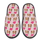 Custom Photo Slippers Santa Hat Winter Cotton Slippers for Men Women