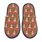 Custom Photo Slippers Santa Hat Winter Cotton Slippers for Men Women