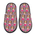 Custom Photo Slippers Santa Hat Winter Cotton Slippers for Men Women