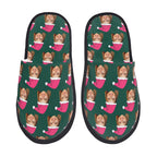 Custom Photo Slippers Santa Hat Winter Cotton Slippers for Men Women