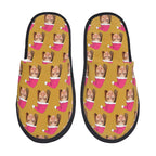 Custom Photo Slippers Santa Hat Winter Cotton Slippers for Men Women