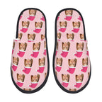 Custom Photo Slippers Santa Hat Winter Cotton Slippers for Men Women