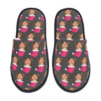Custom Photo Slippers Santa Hat Winter Cotton Slippers for Men Women