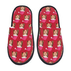 Custom Photo Slippers Santa Hat Winter Cotton Slippers for Men Women