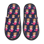 Custom Photo Slippers Santa Hat Winter Cotton Slippers for Men Women
