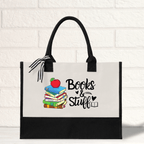 Books and Stuff Tote Bag for Teacher Personalized Teacher Gift