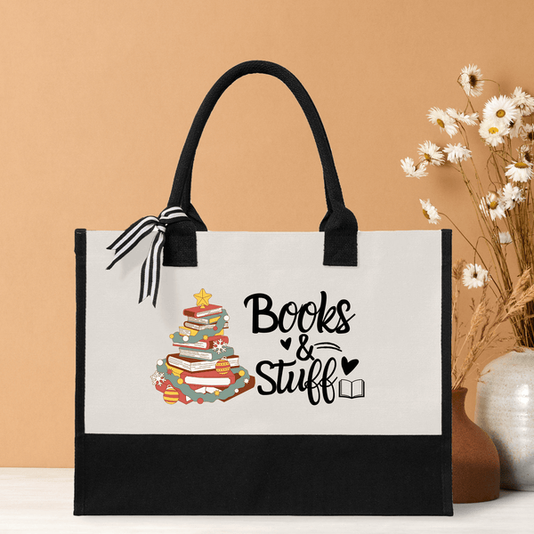 Christmas Books Tote Bag Tote Bag for Teacher Personal Teacher Gift