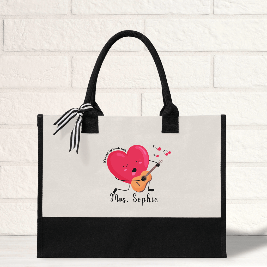 It's a Good Day to Make Music Tote Bag for Teacher Custom Totes