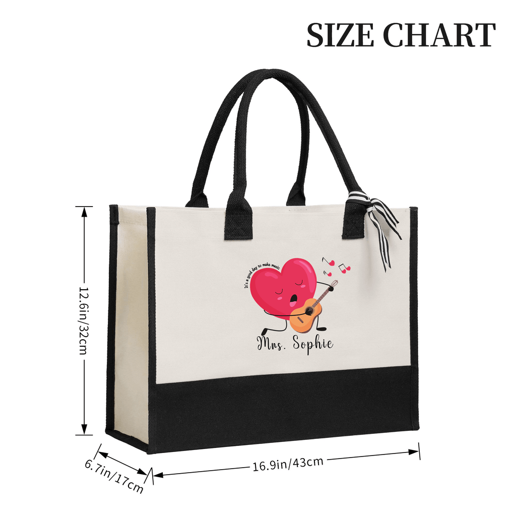 It's a Good Day to Make Music Tote Bag for Teacher Custom Totes