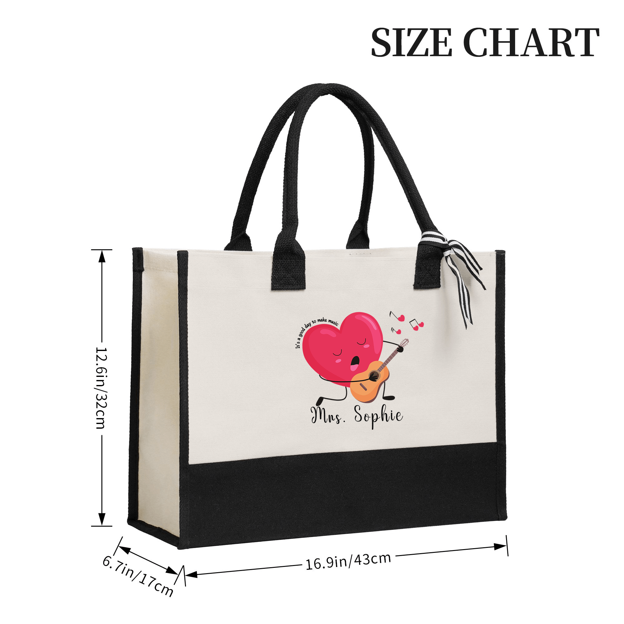 It's a Good Day to Make Music Tote Bag for Teacher Custom Totes