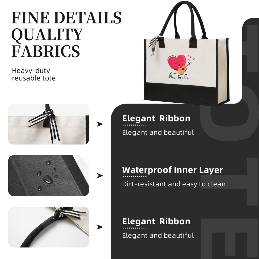 It's a Good Day to Make Music Tote Bag for Teacher Custom Totes