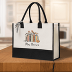 Books with Flowers Personalized Teacher Tote Bag Teacher Gifts