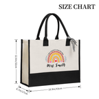 Pencil Rainbow Custom Teacher Tote Bag Custom Teacher Bag