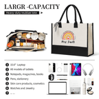 Pencil Rainbow Custom Teacher Tote Bag Custom Teacher Bag