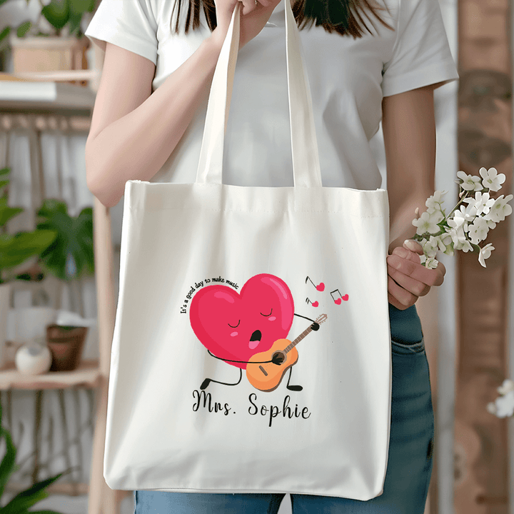 personalized teacher tote bag