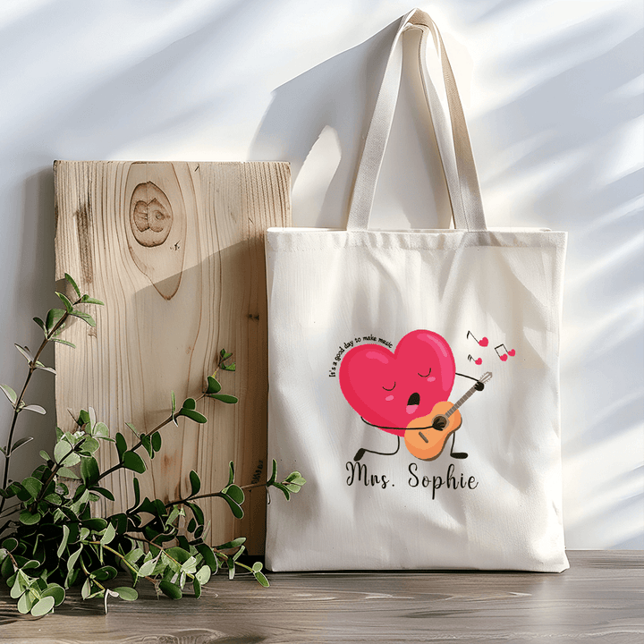 personalized teacher tote bag