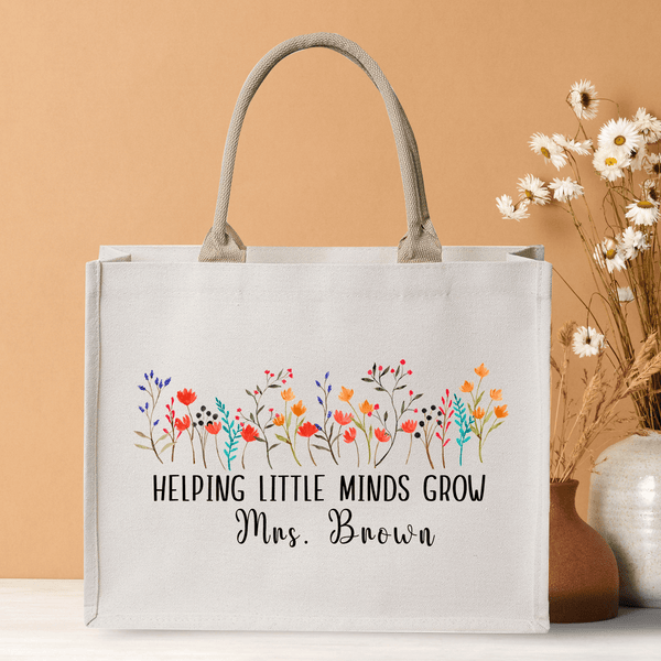 Helping Little Minds Grow Personalized Teacher Gift Teacher Bag