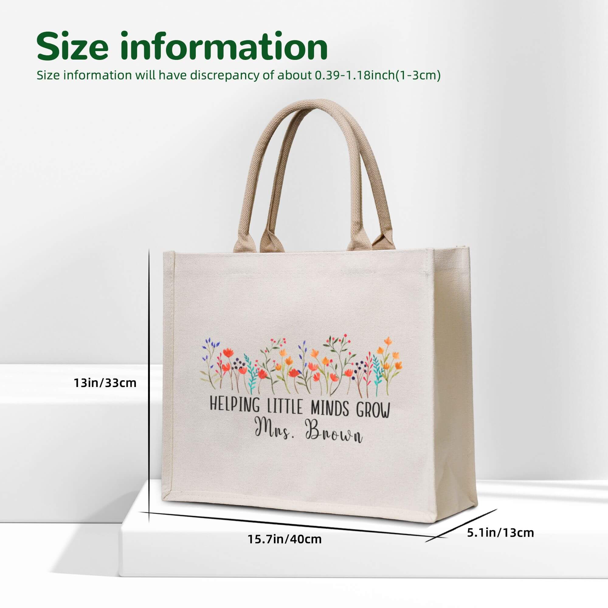 Helping Little Minds Grow Personalized Teacher Gift Teacher Bag