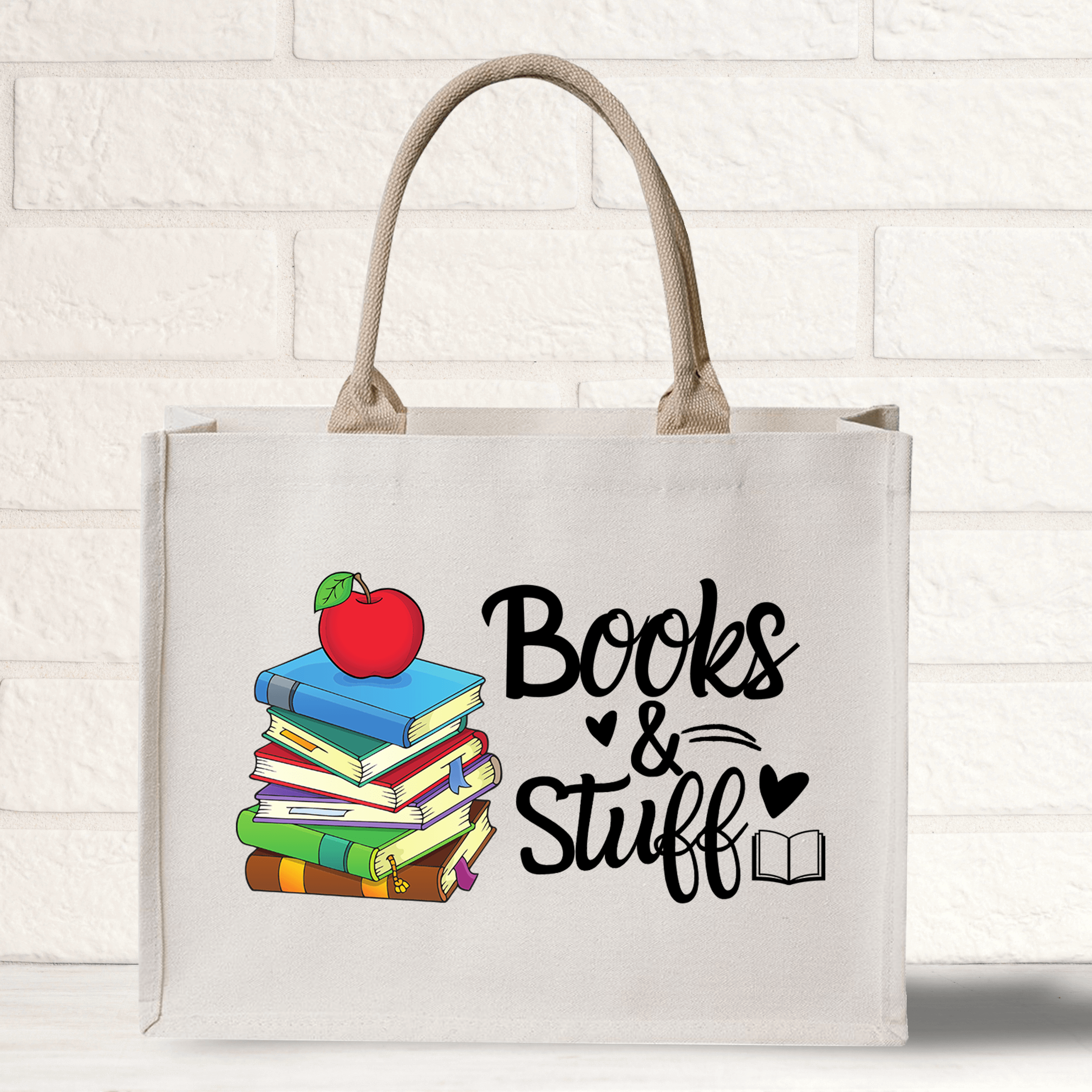 Books and Stuff Custom Teacher Name Bag Tote Bags Canvas Teacher