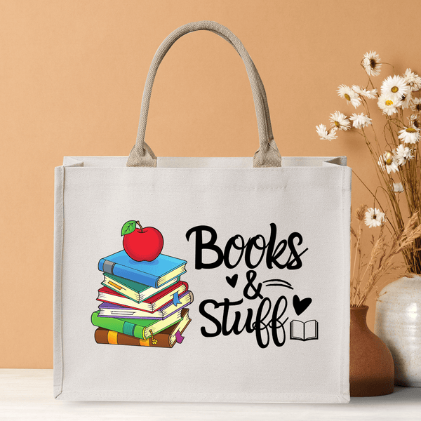 Books and Stuff Custom Teacher Name Bag Tote Bags Canvas Teacher