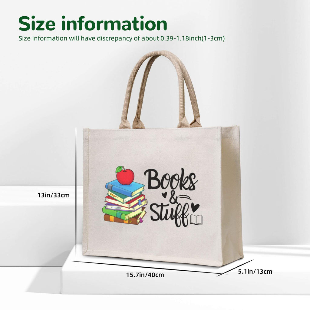 Books and Stuff Custom Teacher Name Bag Tote Bags Canvas Teacher
