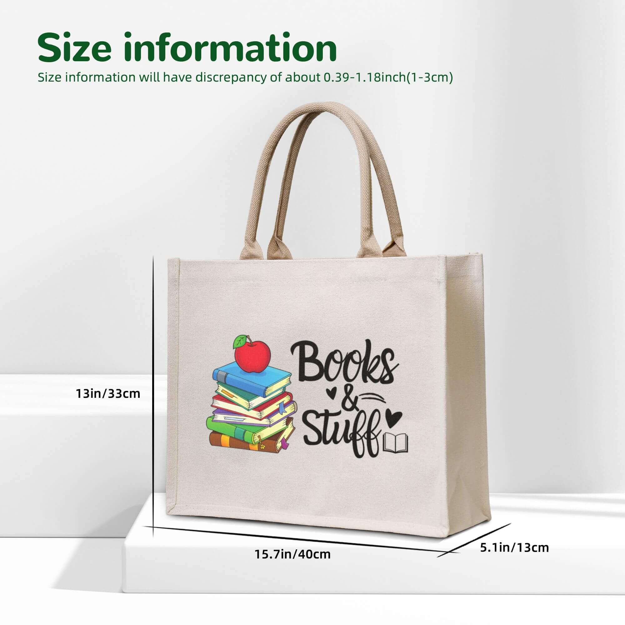 Books and Stuff Custom Teacher Name Bag Tote Bags Canvas Teacher