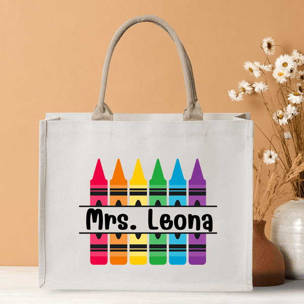 Crayon Personalized Teacher Bag Teacher Appreciation Gifts