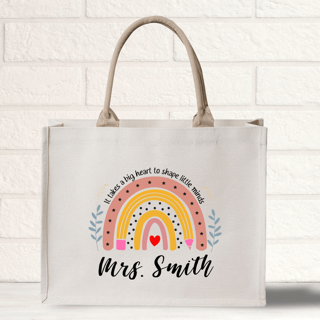 Rainbow Pencil Personalized Teacher Tote Bag Teacher Bag Gift