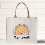 Rainbow Pencil Personalized Teacher Tote Bag Teacher Bag Gift