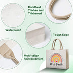 Rainbow Pencil Personalized Teacher Tote Bag Teacher Bag Gift