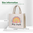 Rainbow Pencil Personalized Teacher Tote Bag Teacher Bag Gift