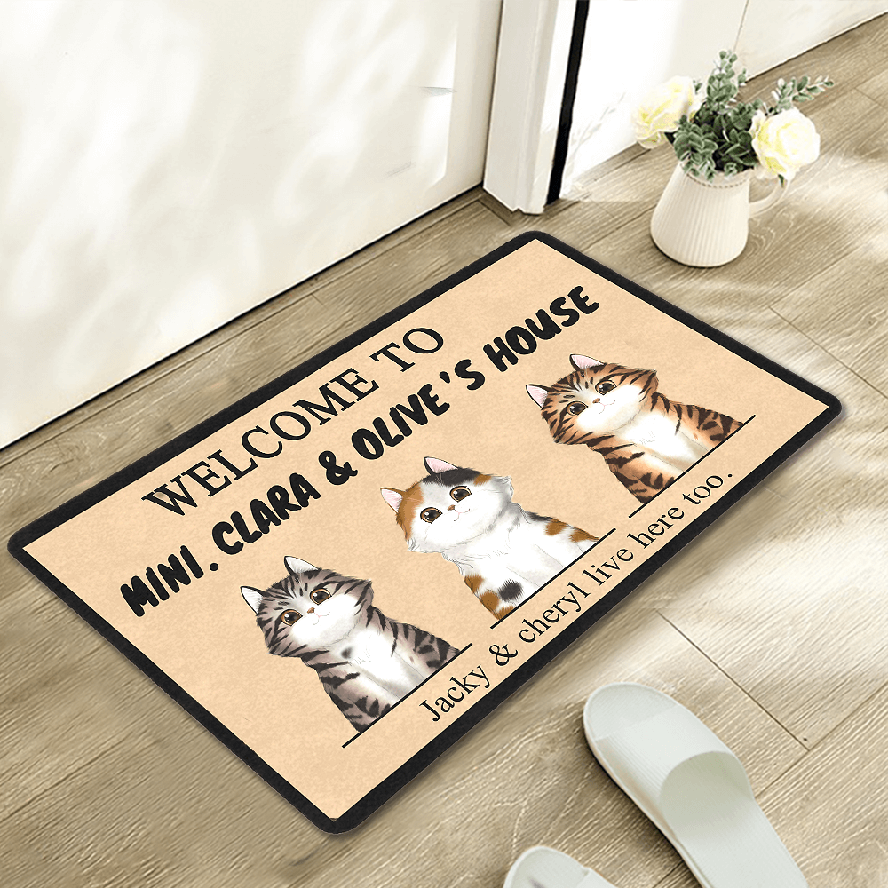 Welcome To XX'S House - Custom Cat Doormat