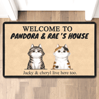 Welcome To XX'S House - Custom Cat Doormat